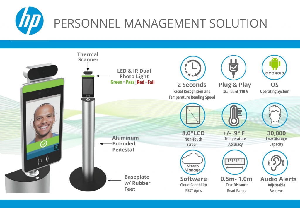 Hp By Meridian Temperature Verification Kiosk Diamond